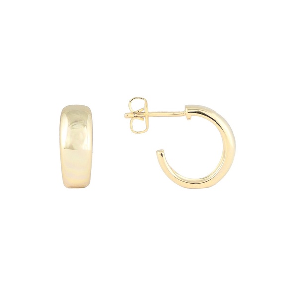 18K Gold Plated Small Dome Hoop Earrings - Picture 3 of 7